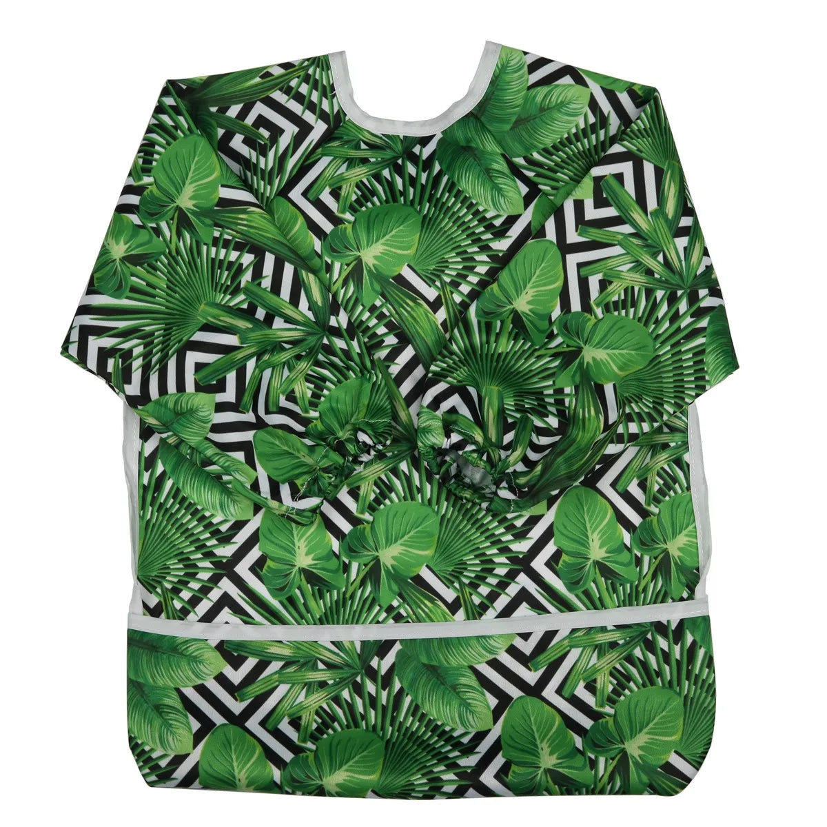 [Sigzagor] 1 Baby Bib Feeding Waterproof Long Sleeve Shirt Toddler Painting Drawing With Pocket 1-3 years old