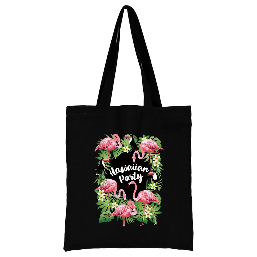 Tejesa Canvas Shopping Bag for Women /Shoulder Bags / Grocery Handbags /flamingo Print  Jute Bag
