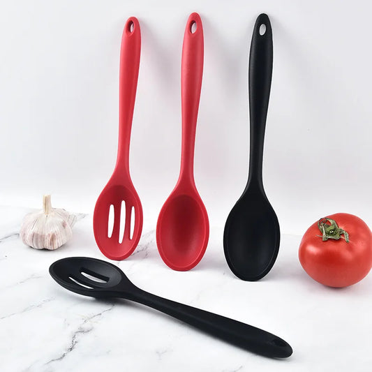 Hemasa 5PCs  Silicone Soup Ladle Colander Kitchen Salad Mixing Spoon Children Tablespoons Rice Porridge Scoops