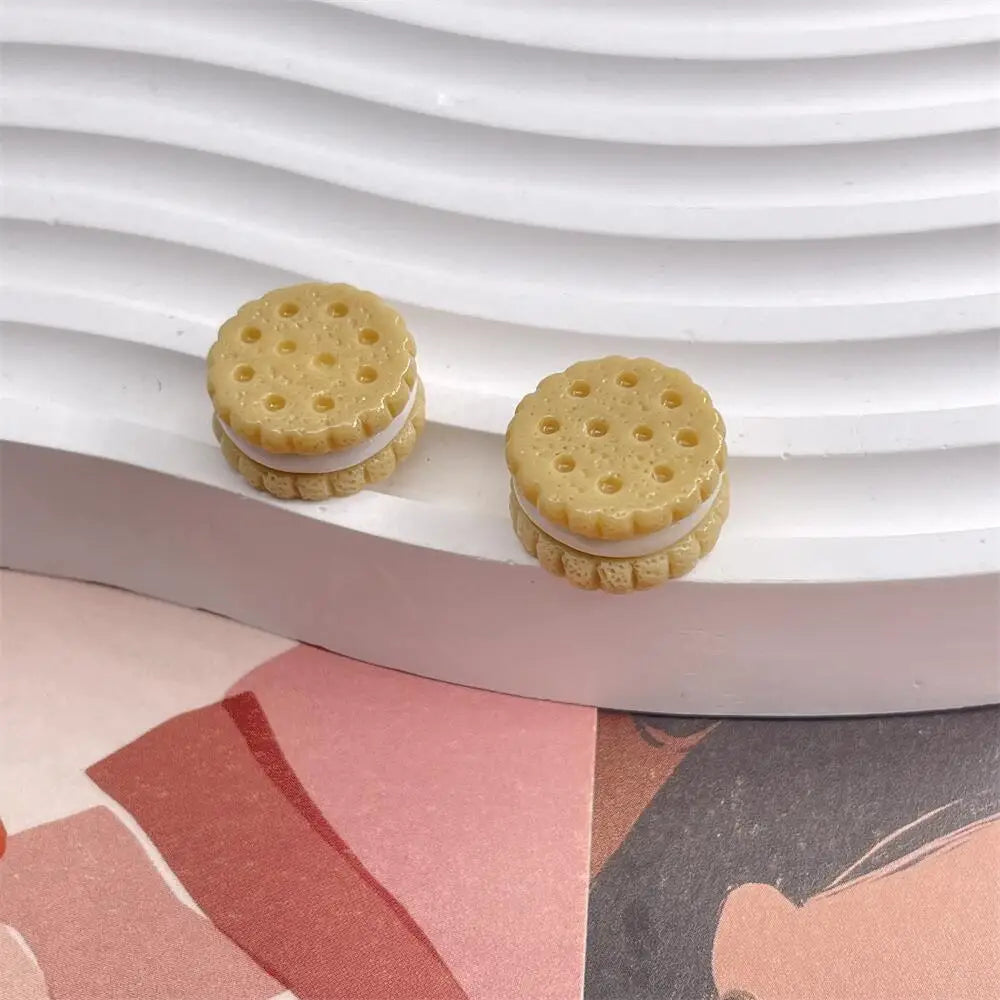 10 Pcs Resin Simulation Cartoon Macaron Flatback Cabochon Art Supply DIY Earring Craft Scrapbooking For Hair Bow Clip Decoration