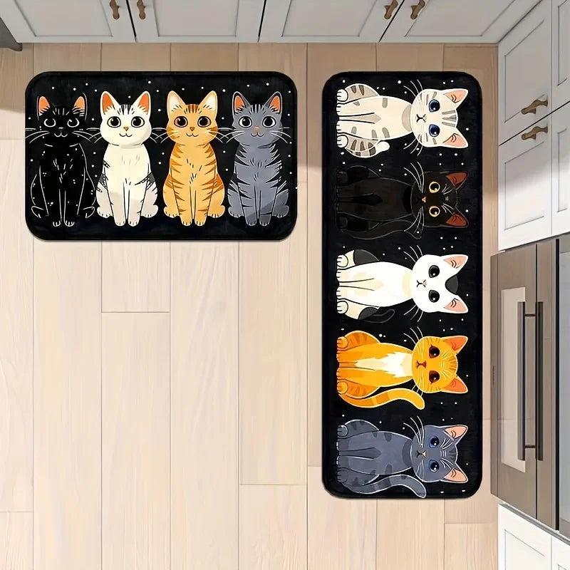 Tejesa Cute Print Kitchen Mat/Non-Slip Durable Machine Washable Soft Rug for Home Office Bathroom Decor