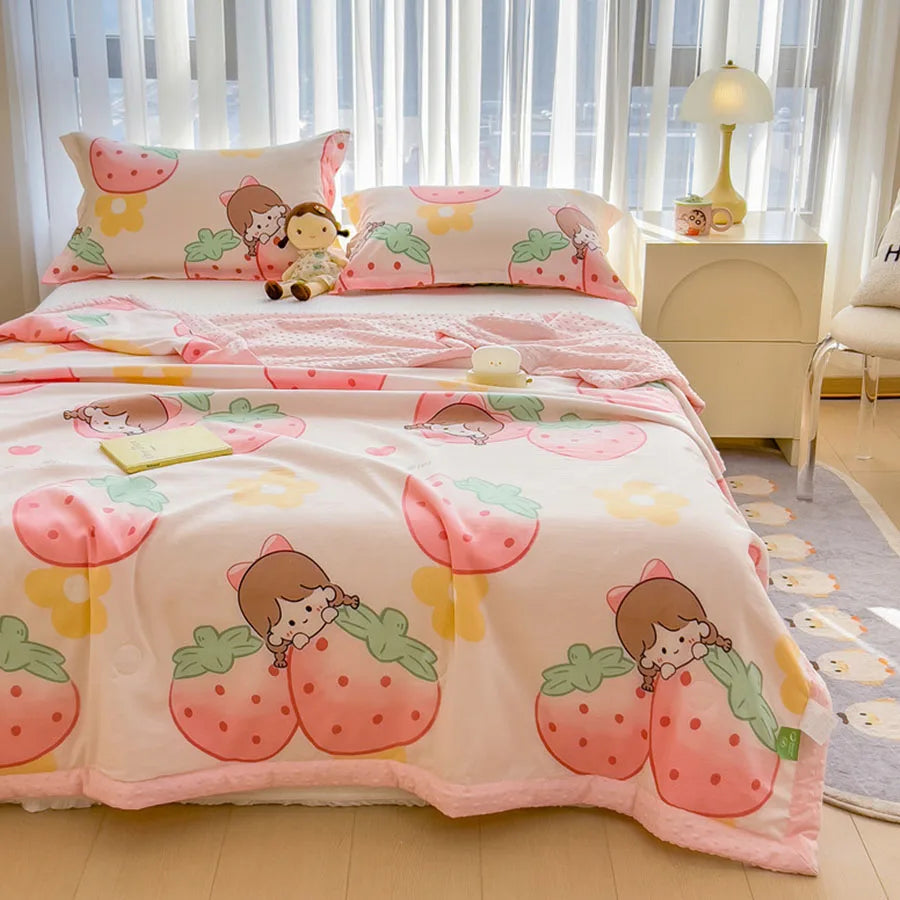 KDJEIKZ Summer Thin Comforter Ultra-Soft Air Conditioned Four Seasons 3D Beanie Comforter/Duvet/Blanket Bed 150 Single comforter