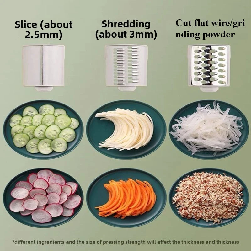 Tejesa Multi functional drum shredding and slicing machine, household large-diameter hand cranked milling and vegetable cutting machine