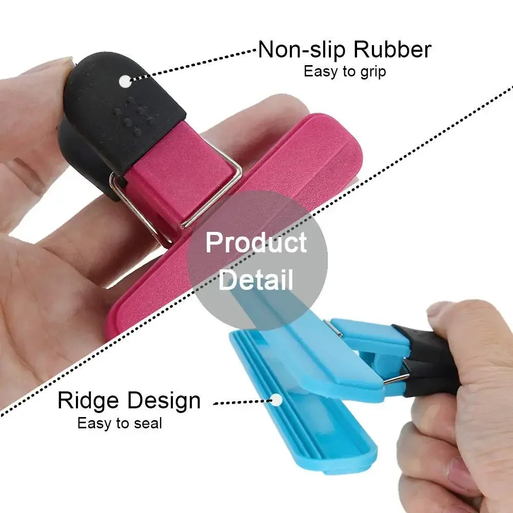Hemasa Bag Clips for Food Storage 2 Sizes - 6 Pcs Sturdy, Airtight, Reusable Clips for Sealing Freezer Bags-Ideal for Home & Kitchen - Assorted Colors