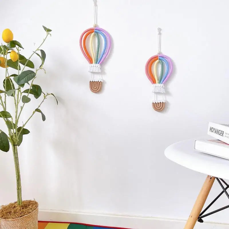 Hemasa Rainbow Wall Pendant Hot Air Balloon Wall Hanging