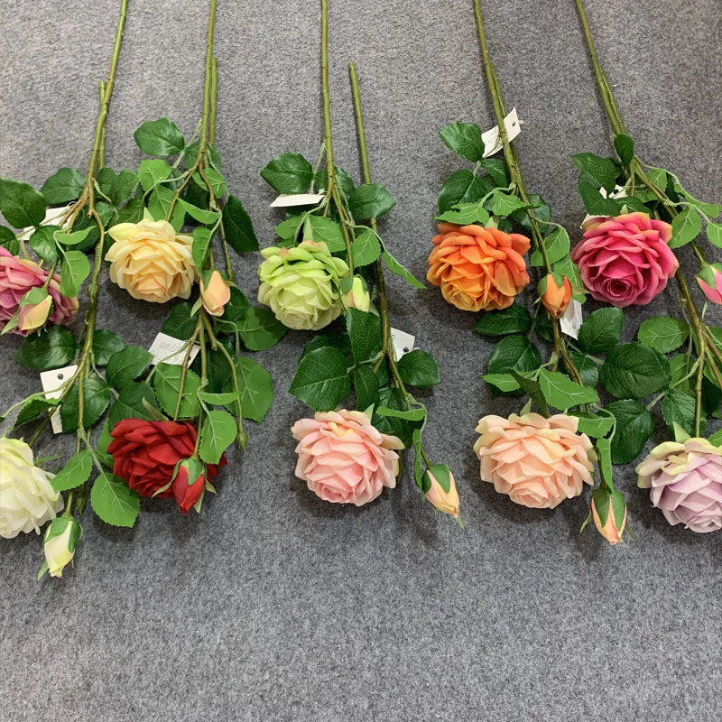 5Pcs Moisturizing Rose Artificial Flowers Marriage Wedding Decor Bridal Bouquet Fake Roses Home Decoration Party Table Floral