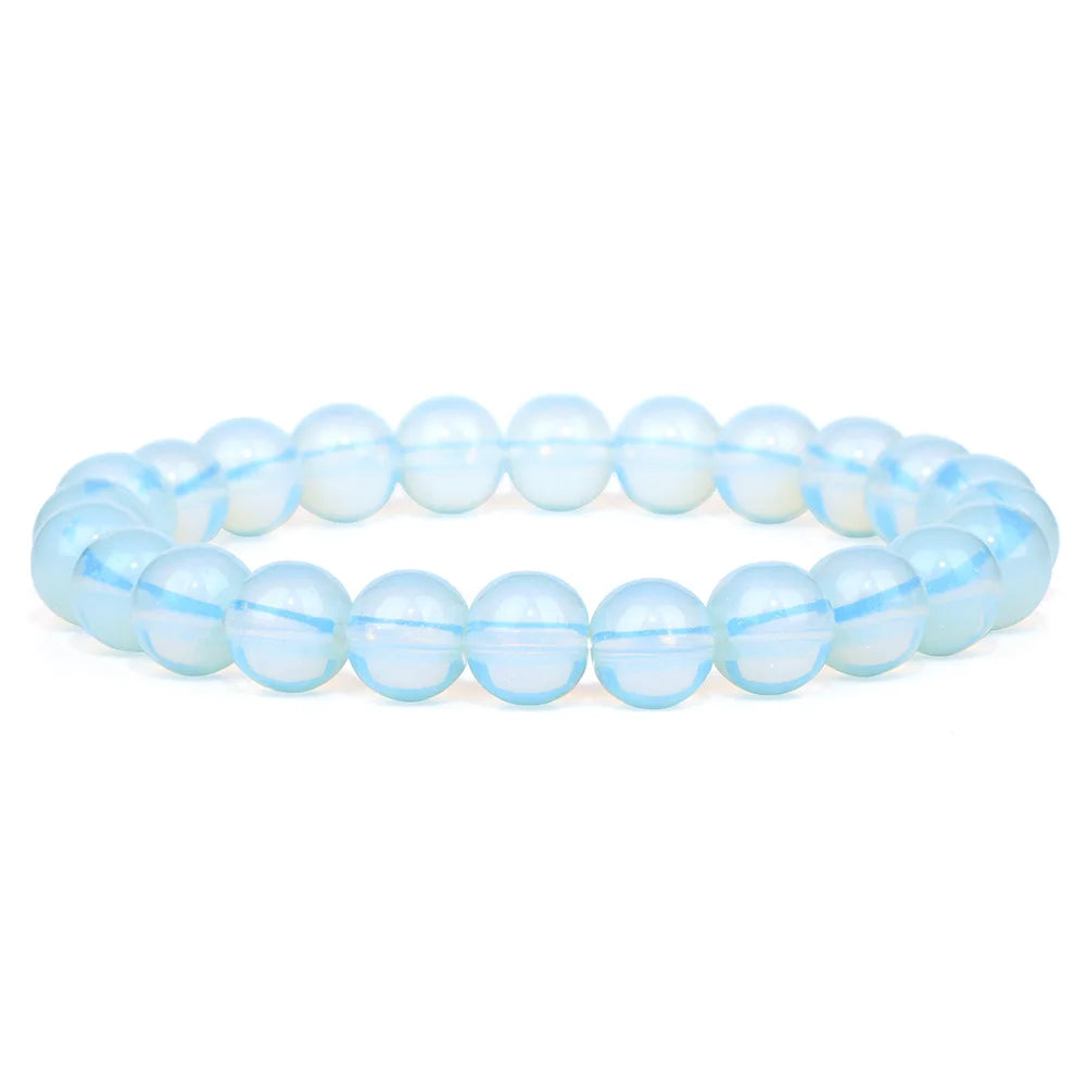 Tejesa Blue Flash Stone Bracelets For Men Crystal Glass Moonstone Couple Bracelets For Women Cat Eye Chalcedony Opal Handmade Bangles