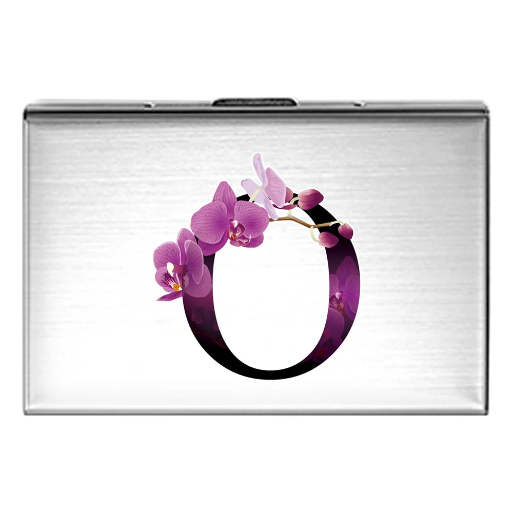 Card Holder RFID Blocking Aluminum Metal Slim Wallet Anti-scan Credit Card Holder Thin Case Small Wallet Flower Color Series