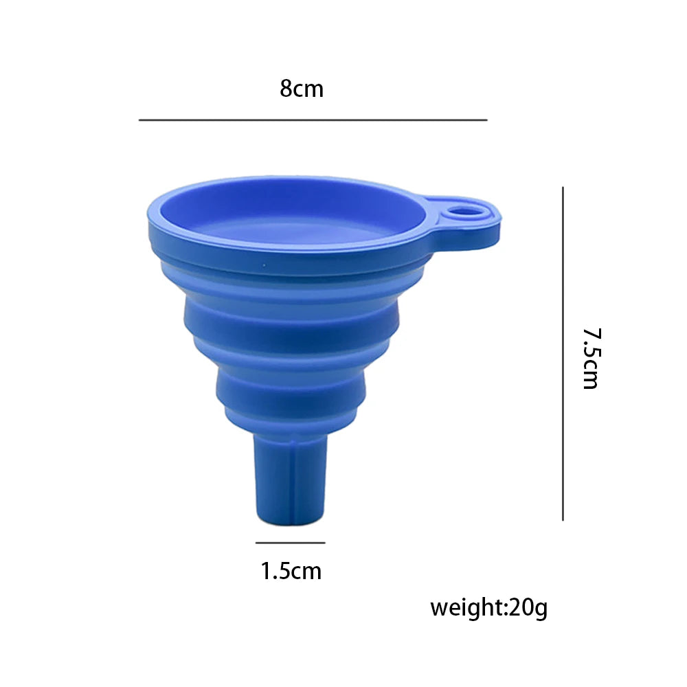 Hemasa Set of 2 Pcs Engine  Car  Silicone Liquid Funnel Washer Fluid Change Foldable Portable Auto Engine Oil Petrol Change Funnel