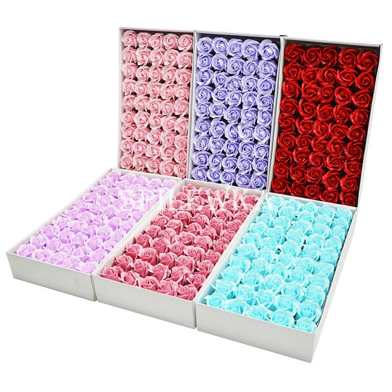 Tejesa 50 Pcs 3-Layer Rose with Curly Petals Fake Flowers Heads Wedding DIY Gift Box Valentine's Day/home/decor
