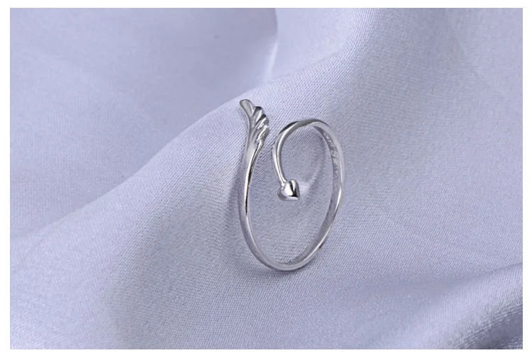 925 stamp silver color Love Ring Angel's Wings Opening Rings For Women anel Gift (Inner Diameter 16mm) S-R155