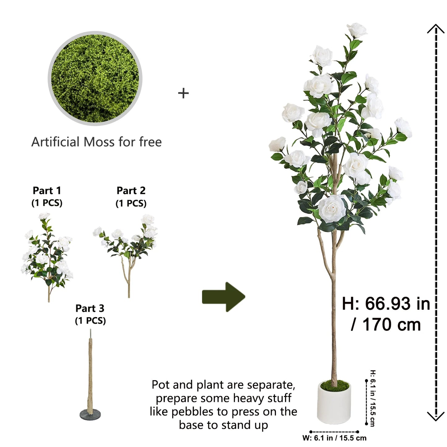 145-170cm New Artificial Rose Tree indoor house ornament fake plant for wedding home garden living room decor Christmas outdoor