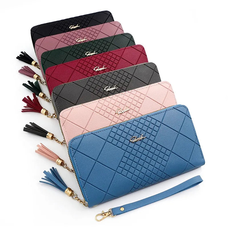 Hemasa  Zipper Money Coin Purse/PU Leather Long Card Holder  Clutch Wallet