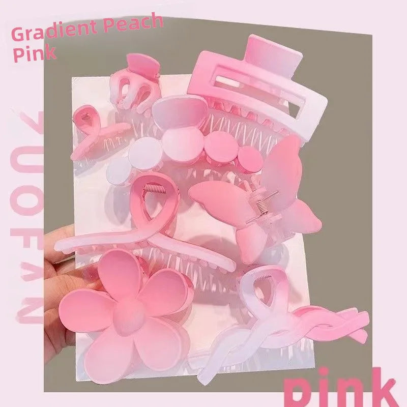 Colorful Shark Hair Claw Set Simple Female Hair Accessories Elegant Pearl Natural Fresh Sweet Style for All Ages And Occasions