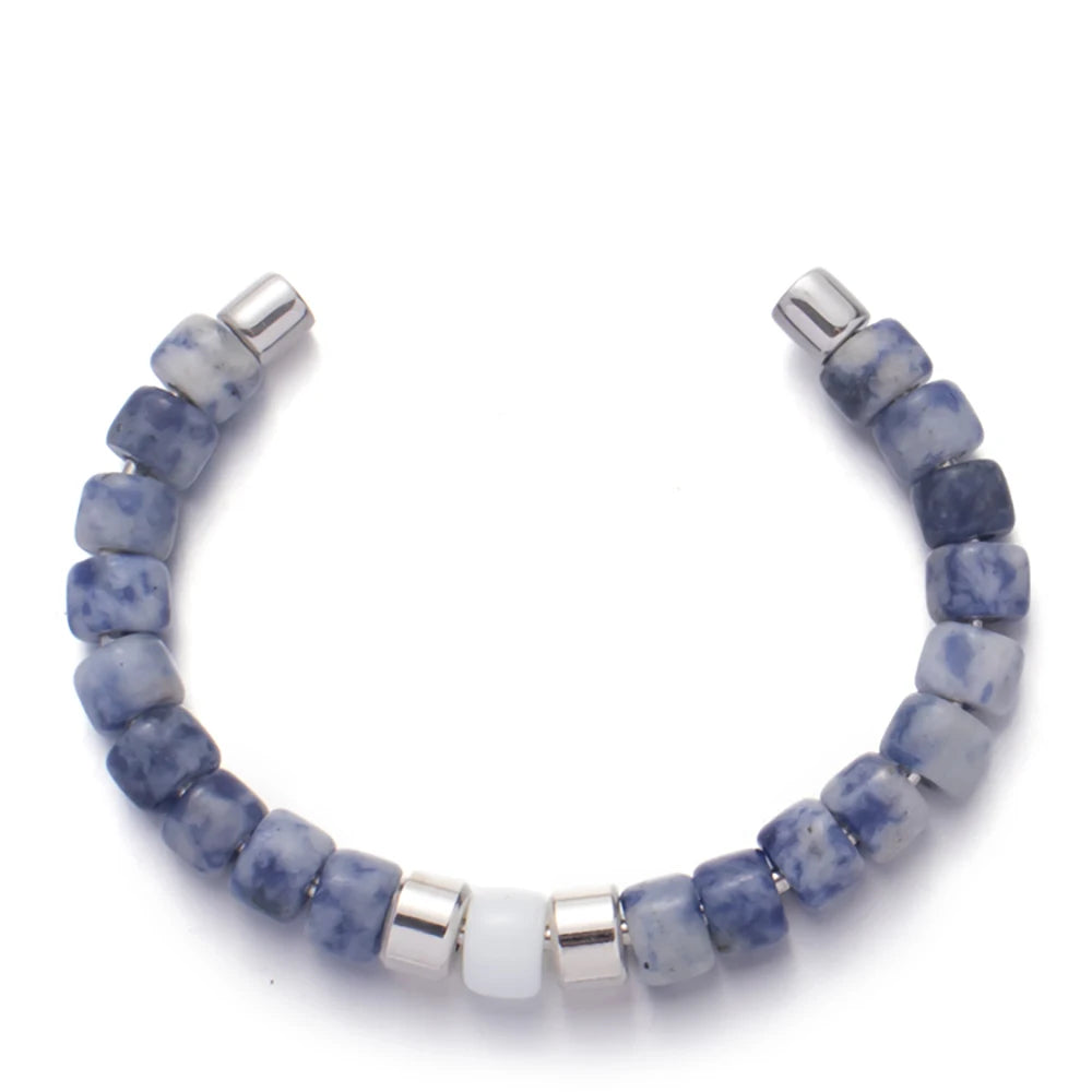 Tejesa Colorful  Natural Stone Cuff Bangle Bracelets For Women