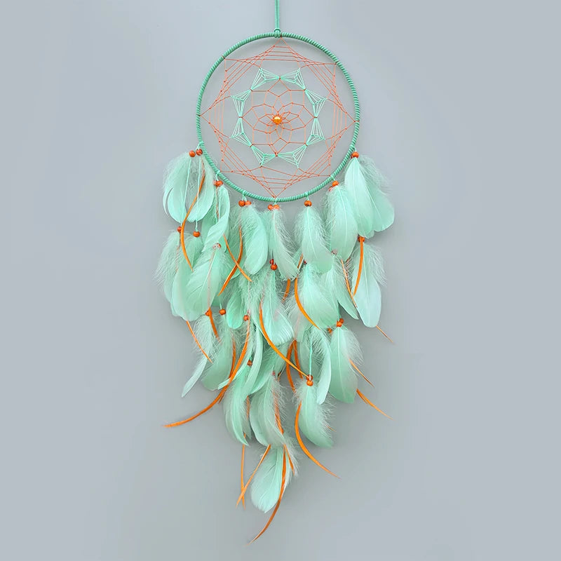 Tejesa Dream Catcher Hand-woven Feathers Wind Chimes Wall Pendants Birthday Party Hanging Ornaments Home Decor Spiritual Gifts