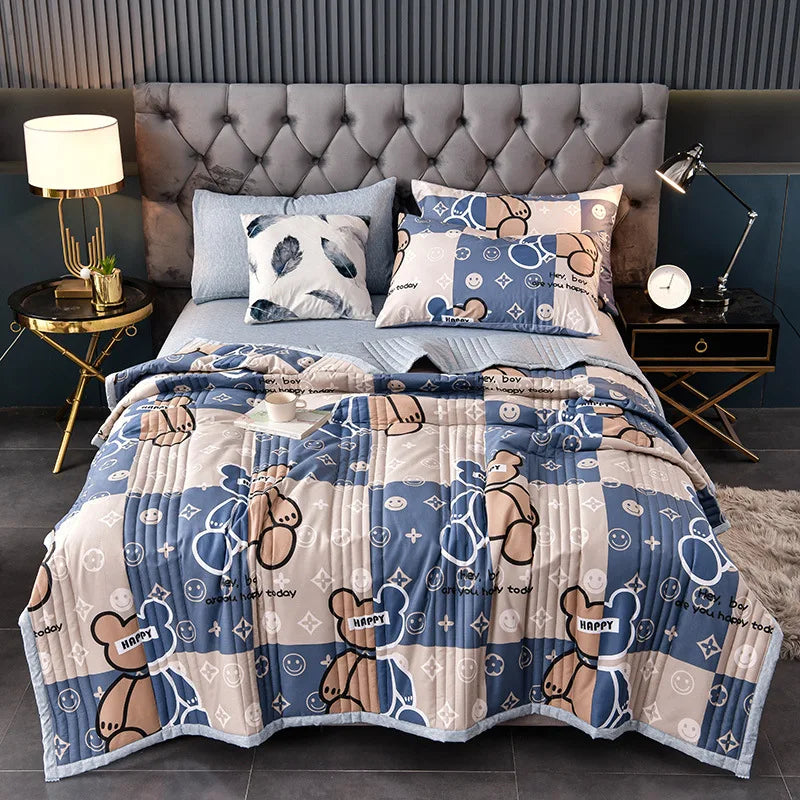 Summer Cool Quilt Air Conditioner Washed Cotton Quilt Student Single Summer Dormitory Spring and Autumn Thin Summer Quilt