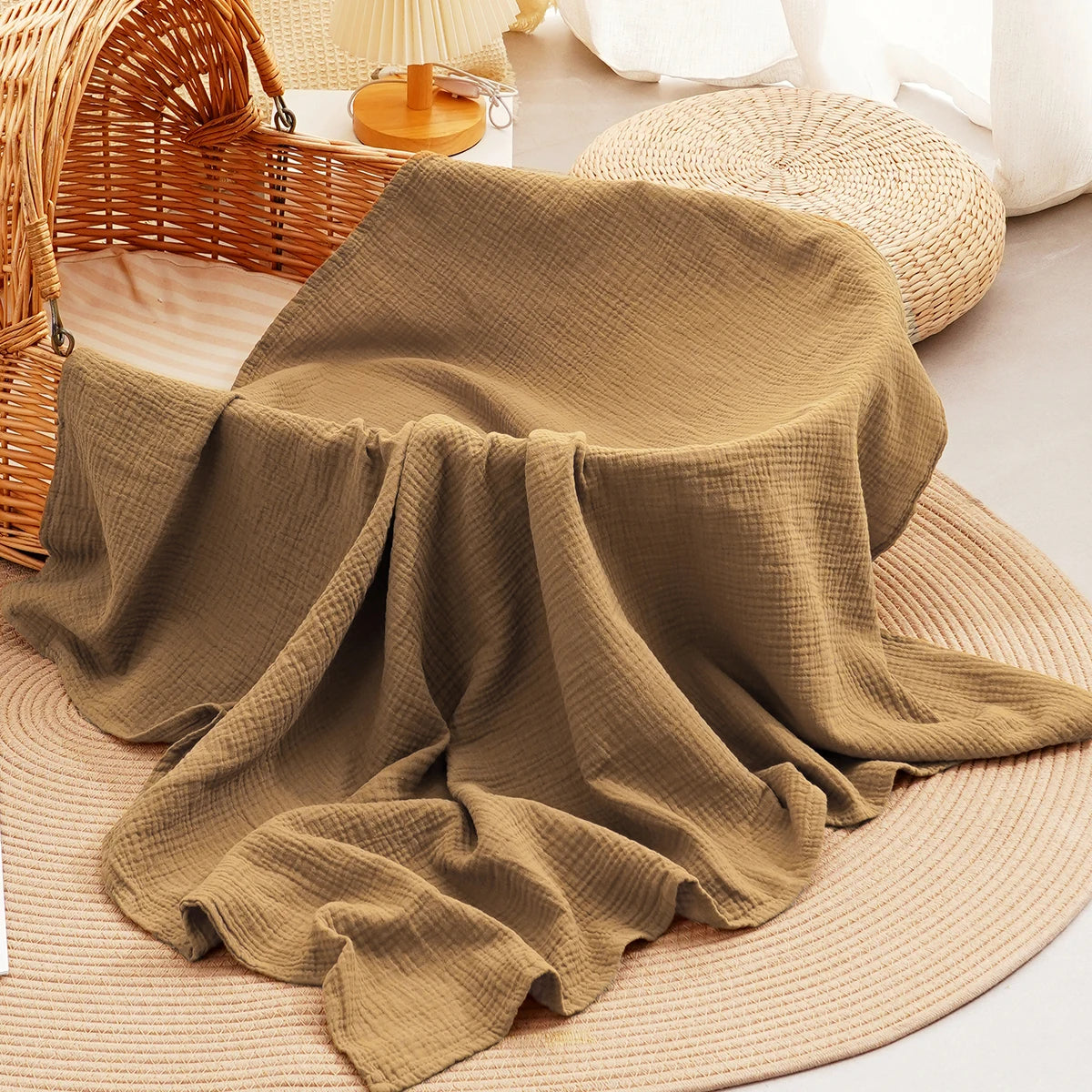 Tejesa All Season 100% Cotton Baby Muslin Swaddle Blanket/ Newborn Bath Towel/100x100cm