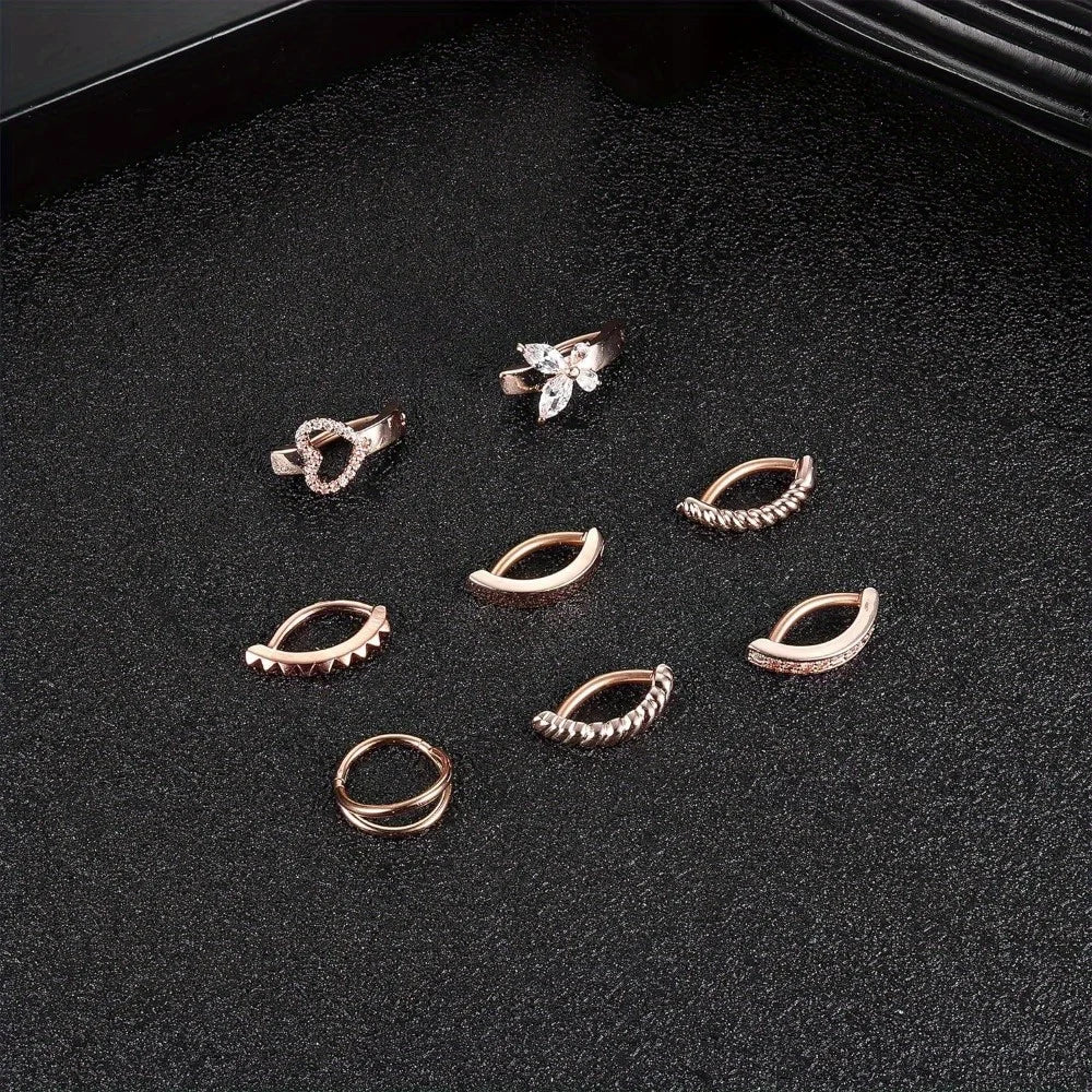 FINREZIO 1Pc Surgical Steel 14G Clicker Belly Button Rings for Women and Men CZ Reverse Navel Barbell Ring Body Piercing Jewelry