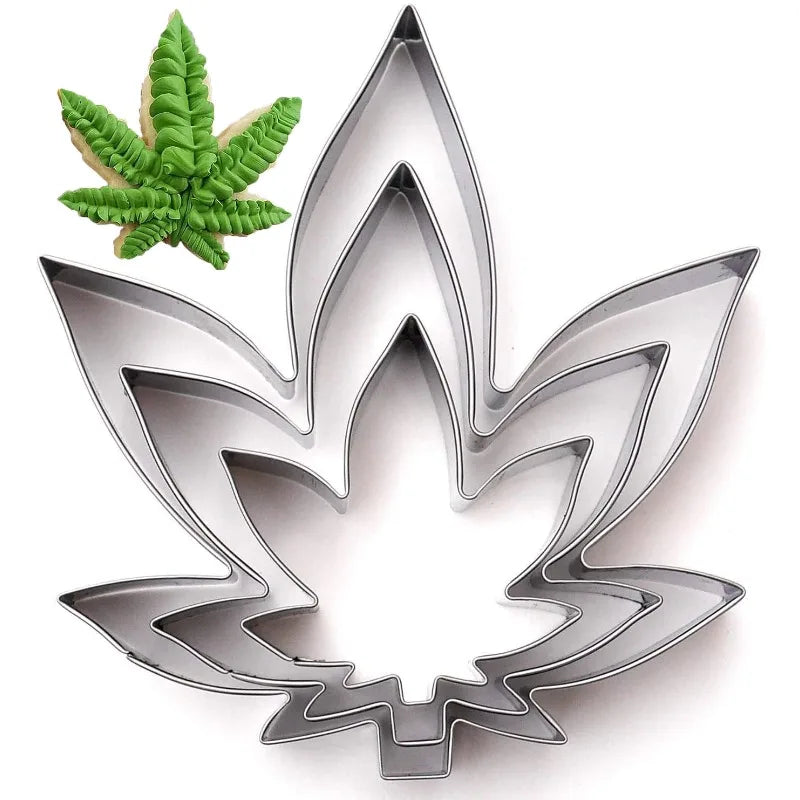 3pcsTree Leaf Cookie Cutters Stainless Steel Pastry Cutters Set Leaves Shaped Biscuit Molds Baking Tools Kitchen Accessories