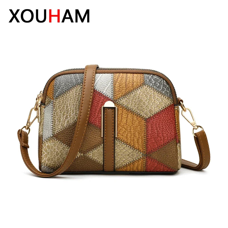 Hemasa  Shoulder Bags for Women /Double Zipper Crossbody Bag Ladies PU Leather Wallet