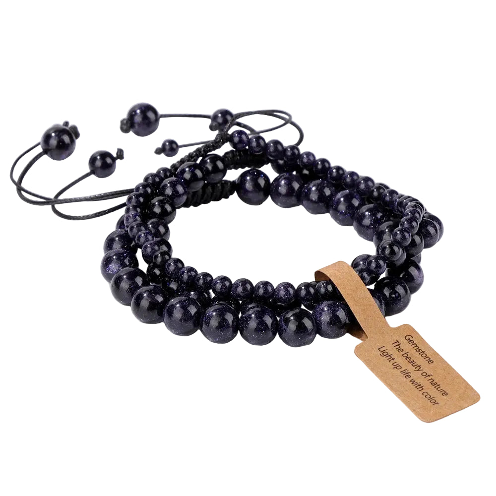 Tejesa  3pcs  Amazonite Bracelets for Women Men 4/6/8mm Beads Braided Bracelet Handmade Adjustable Wristbands Jewelry