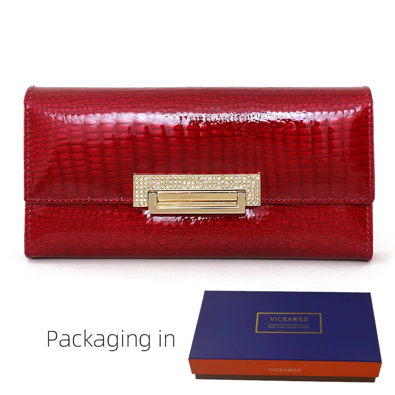 Tejesa  Women Wallet Leather Female Purse Fashion Diamonds Hasp Coin Pocket Long Design Clutch Ladies Money Bag