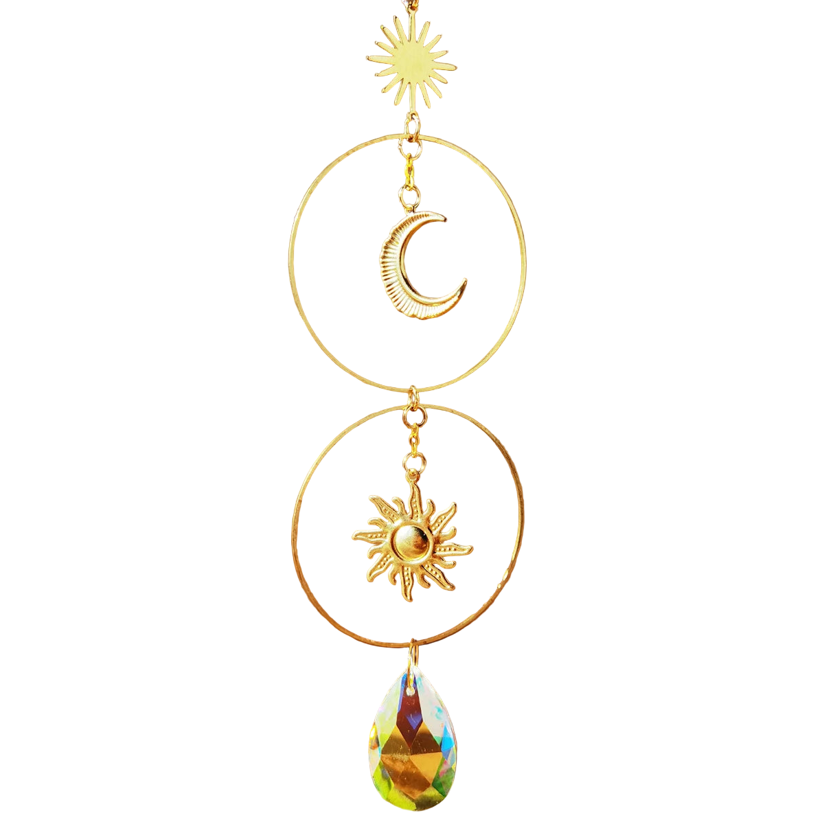 Hemasa Crystal Suncatcher Rainbow Prism Moon Sun Catcher Garden Decoration/ Outdoor Suncatchers Window Hanging Moon Crystal Decoration
