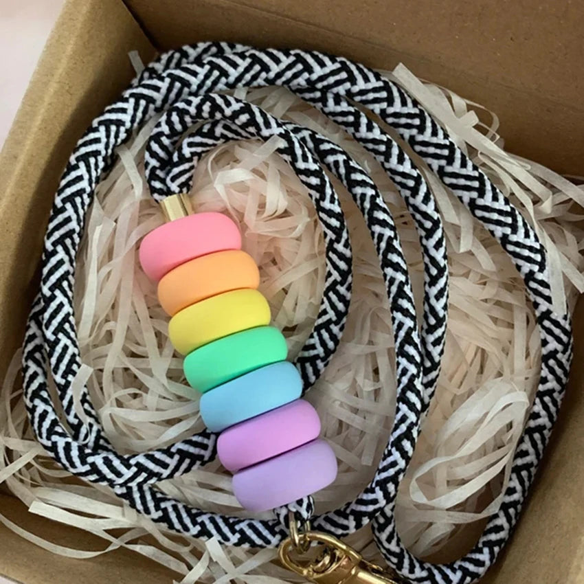 Hemasa Pastel Rainbow Lanyard and  Keychain
