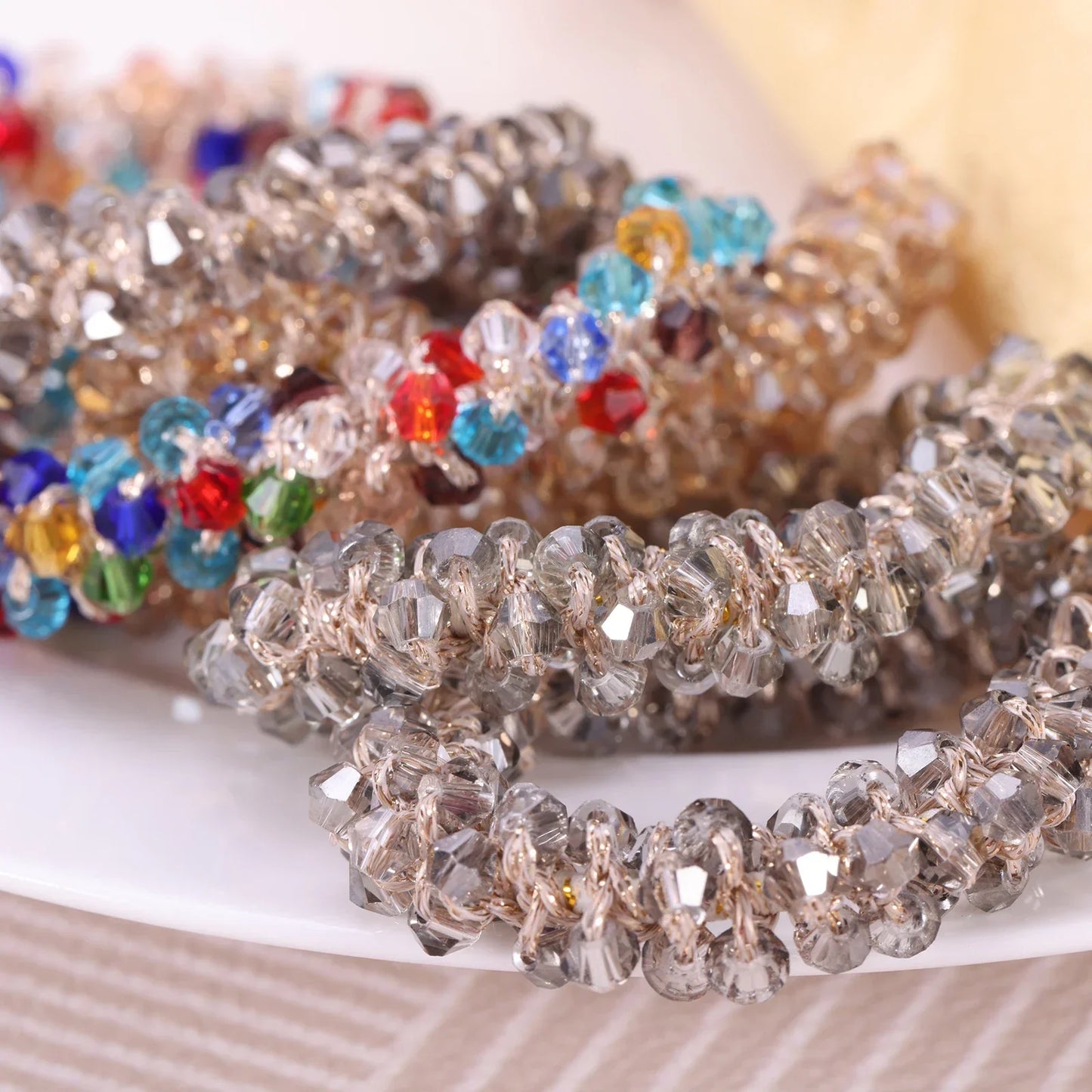 Hemasa 12pcs Creative Napkin Rings/ Crystal Beads Napkin Rings