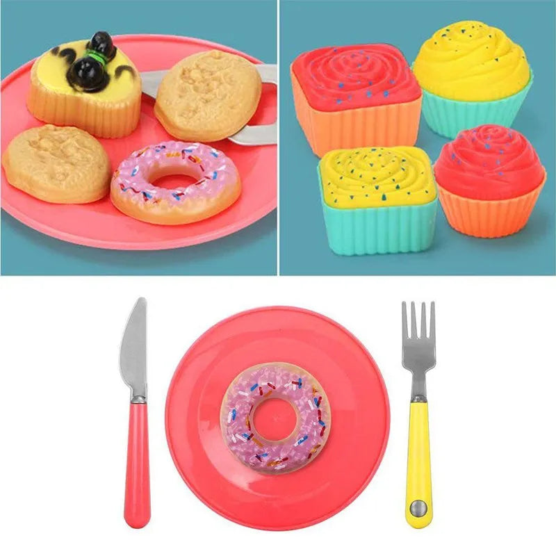 Hemasa Kids Pretend Play Tea Party Set Play Food Accessories Teapot Cup Tea Set Toy Kitchen Early Educational Toys for Children Gifts
