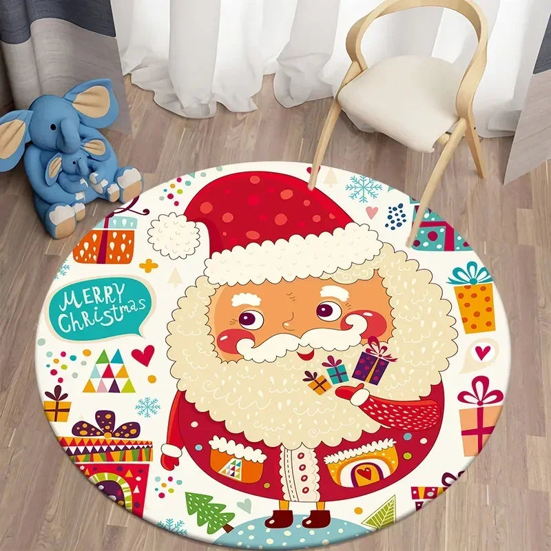 Santa round carpet home living room bed  floor mat kitchen bath   cute children's  decoration
