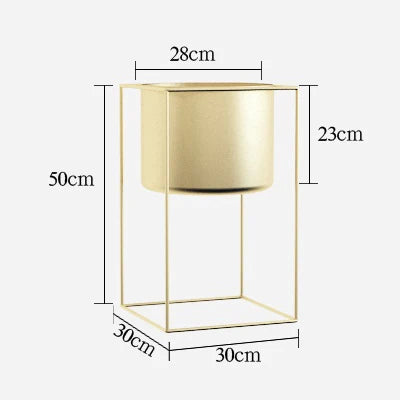 Gold Metal Plant Stands with Planters – Modern Tall Floor Stands for Indoor Plants, Living Room & Balcony Decor