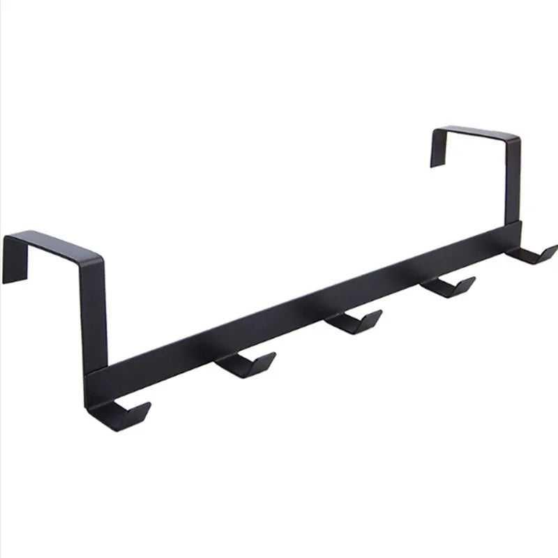 Hemasa Hooks Over The Door 5 Hooks Multifunctional Home Bathroom Organizer Rack Clothes Coat Hat Towel Hanger Bathroom Kitchen Supplies