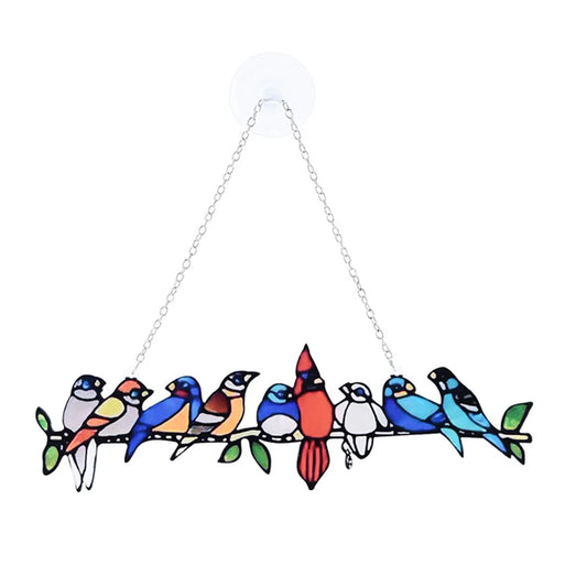 Stained Glass Window Hangings Cut Bird Sun Catcher Bird Window Suncatcher for Cinco De Mayo Fiesta Tropical Summer Hawaii Luau