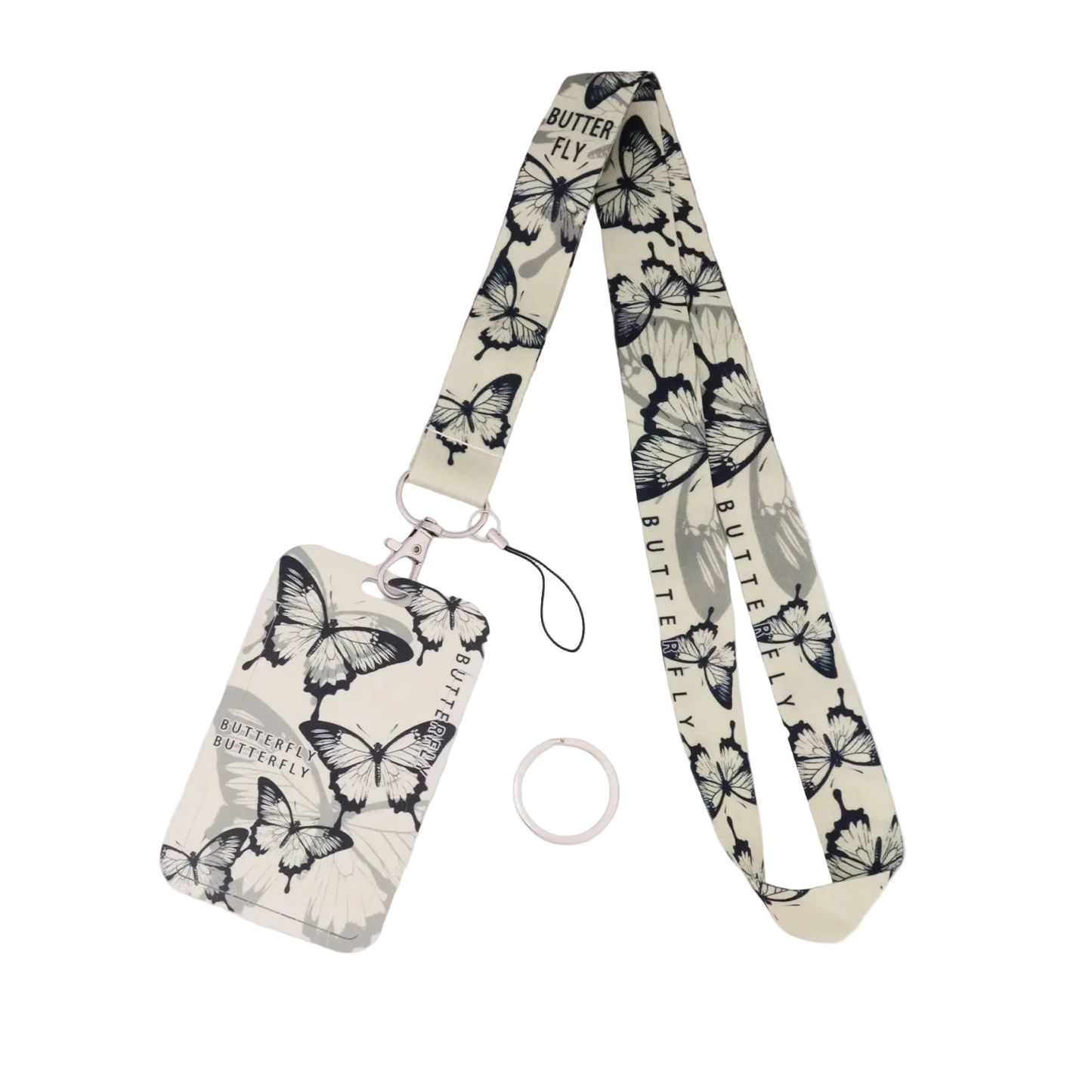 Tejesa Butterfly Teacher Lanyard with Id Holder  /Neck Strap for Keys/ Keychain Cell Phone Strap