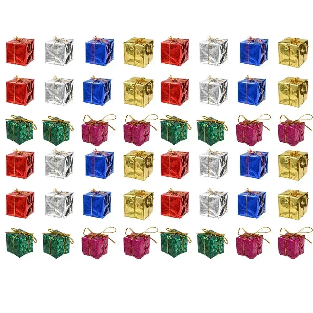 48/12/6Pcs Christmas Foam Gifts Boxes Xmas Tree Square Foam Candy Gifts Boxes Hanging Home Party Decor Supplies Ornament Pendant