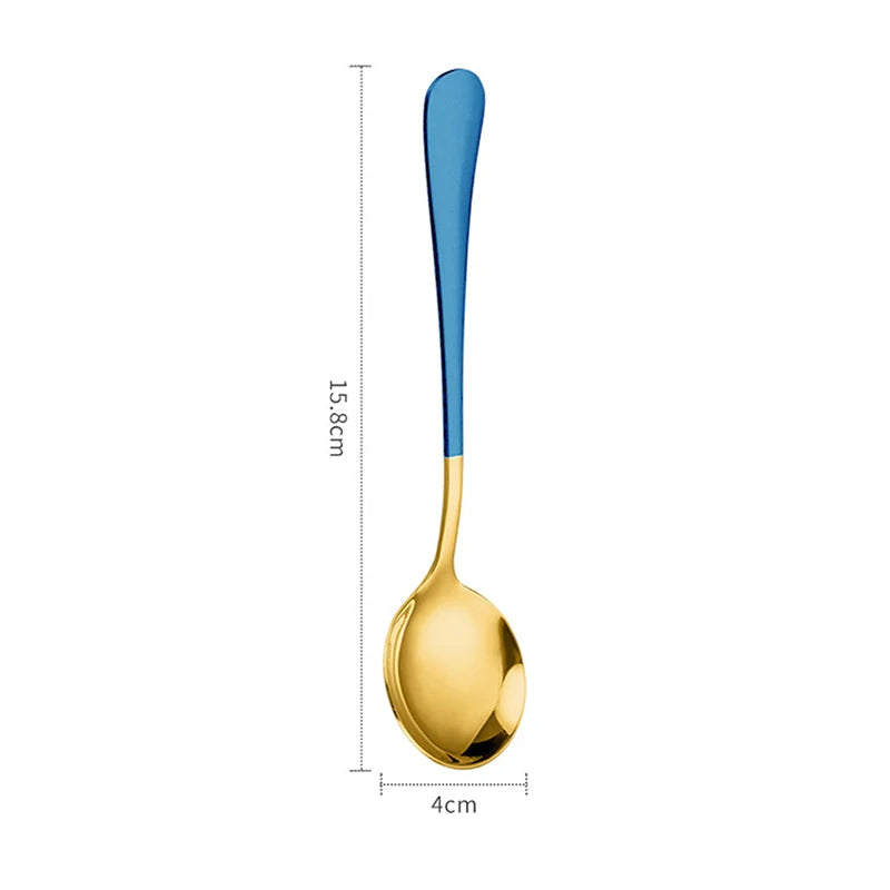 Stainless Steel Soup Spoons Korea Home Kitchen Ladle Capacity Gold Silver Mirror Polished Flatware For Coffee Tableware