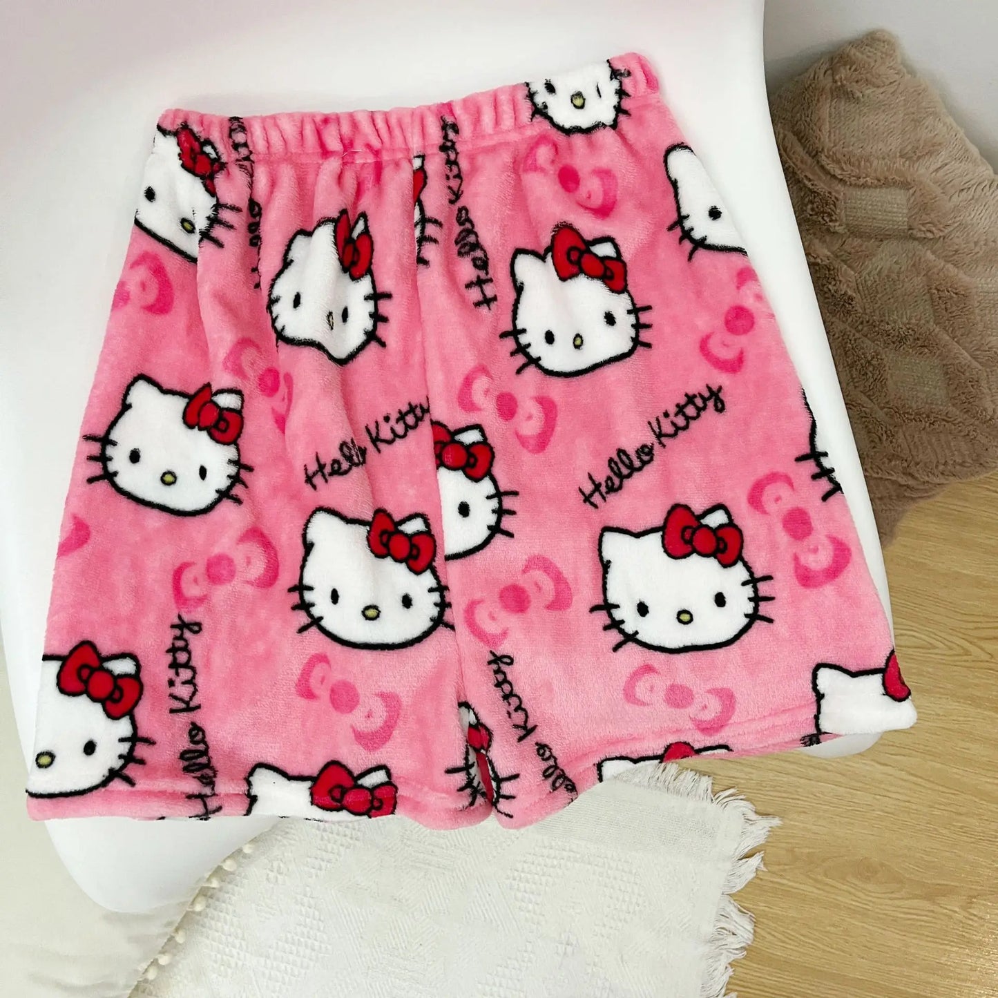 Hemasa Hello Kitty Cute Shorts Women Cute Cartoon Flannel Pajama Pants /i Summer Casual Home Trousers Birthday Gifts