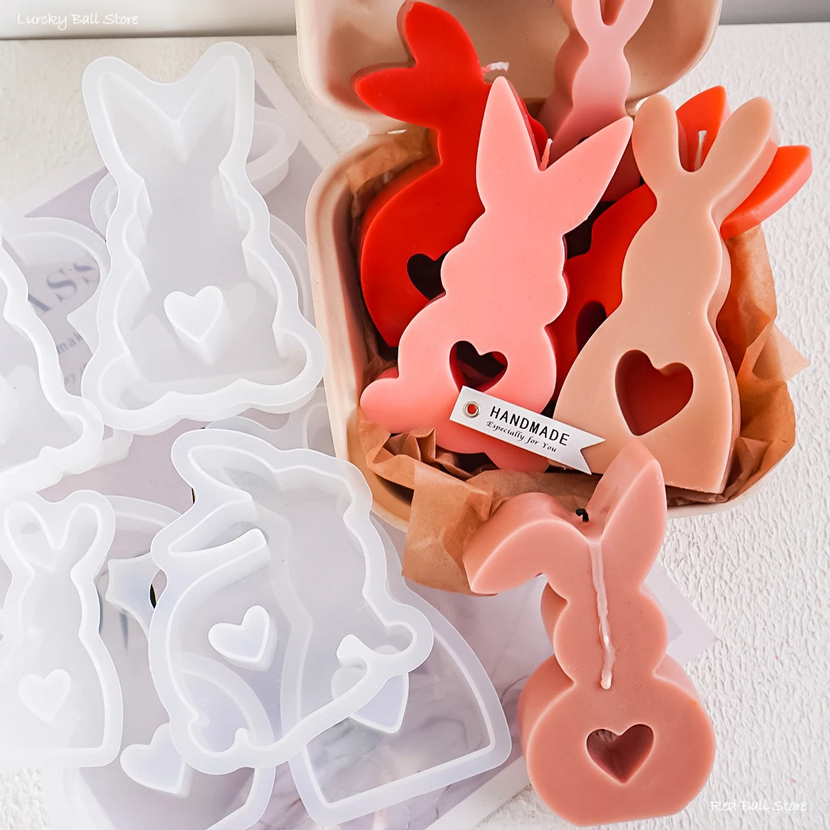 Easter Cute Rabbit Candle Silicone Mold Gypsum Car Mounted Incense Expanding Gypsum Decoration Mould Aromatherapy Candle Molds