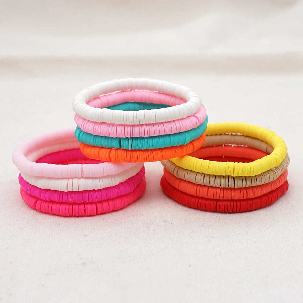 Hemasa set of 12/Pcs Polymer Clay  Beads Bracelet
