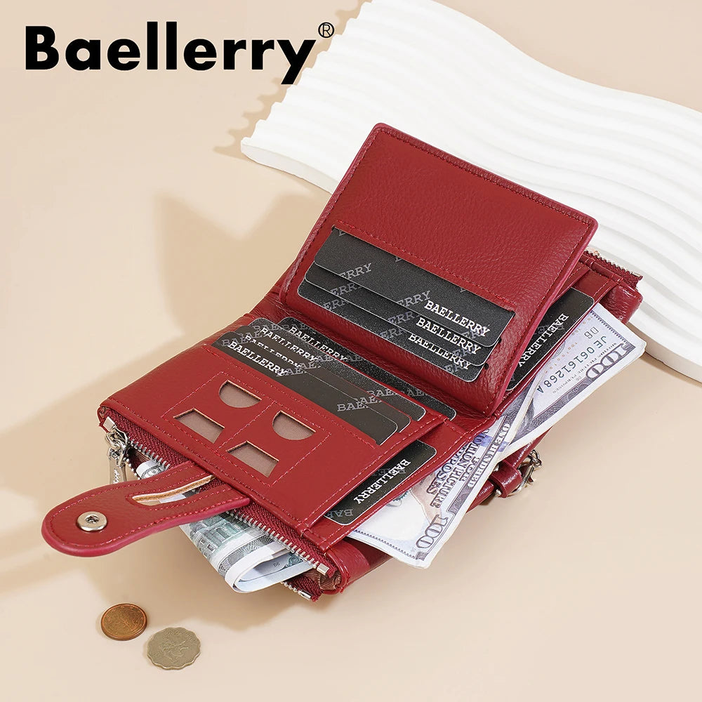 Tejesa  Women's Wallet with Keychain Strap, Multi Card Holder & Coin Zip Pocket, Ins Style Short Bifold Wallet for Wo