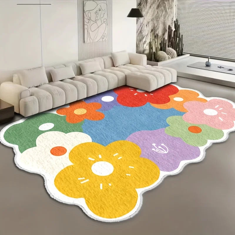 Tejesa Colorful Flower Carpet Doormat /Welcome Mat /Large Area Rug Living Room Carpet Sofa Carpet Soft Rug For Bedroom Warm Home D