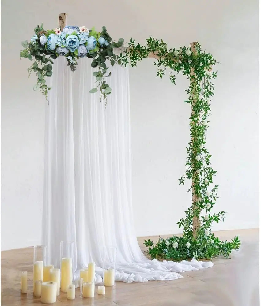 YeeNanee Artificial Peony Reception Flowers Swag with Eucalyptus Greenery for Wedding Ceremony Welcome Sign Floral Decoration