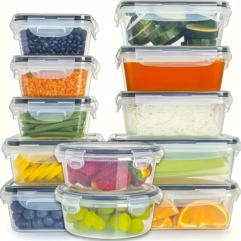 4-Piece Food Storage Containers Set with Lids, Airtight for Fruits Vegetables Pasta Kitchen Organization