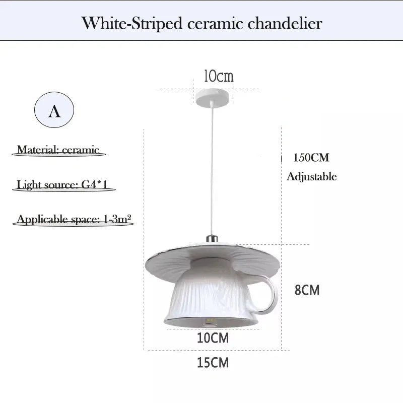 Chinese Style Flower Ceramic Cup Chandeliers Dining Room Dining Table Lamp Modern Creative home Decor Bedroom Bedside Chandelier