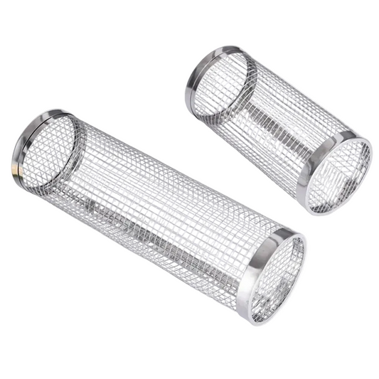 Tejesa BBQ Basket Stainless Steel Rolling Grilling Basket Wire Mesh Cylinder Cylindrical Portable Round Outdoor Camping Barbecue Rack