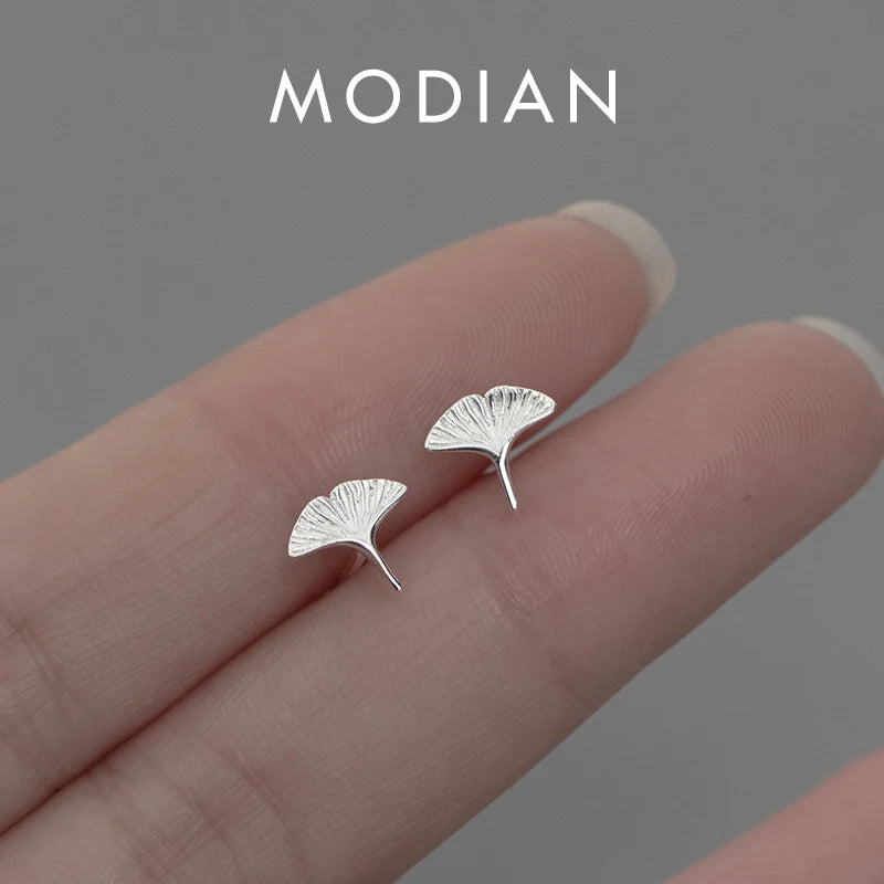 Modian Genuine 925 Sterling Silver Plant Flower Tiny Stud Earrings For Women Vintage Cute Sterling Silver Fashion Fine Jewelry