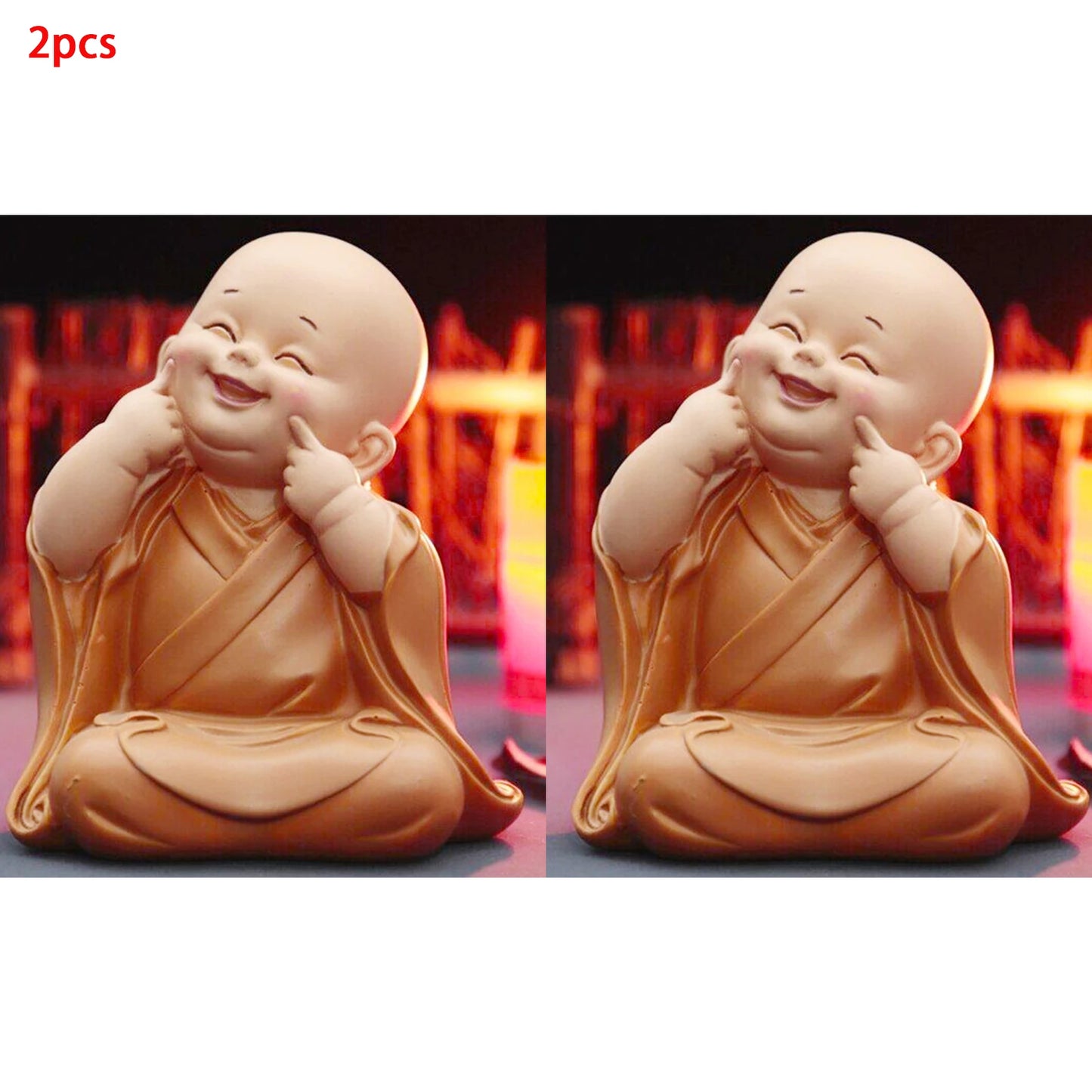 Little Monk Figurine Mini Monk Statue Cute Buddha Creative Monk Ornament Resin Miniature Craft for Home Desktop Decoration