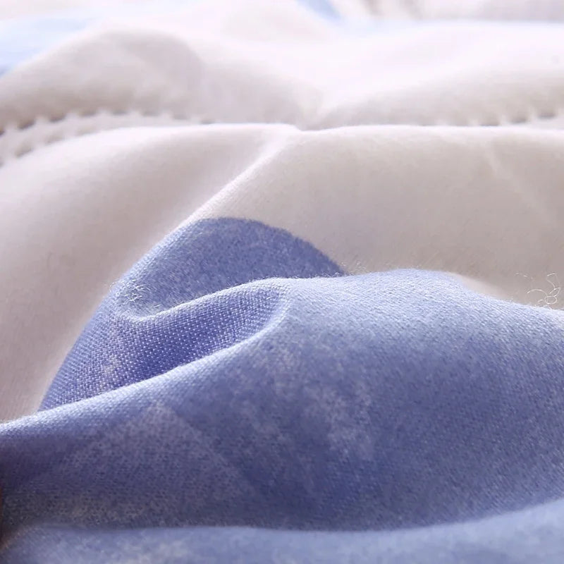 Quilted Summer Quilt and Pillowcase or Single Quilts Soft Breathable Washable Thin Comforter Double Blanket